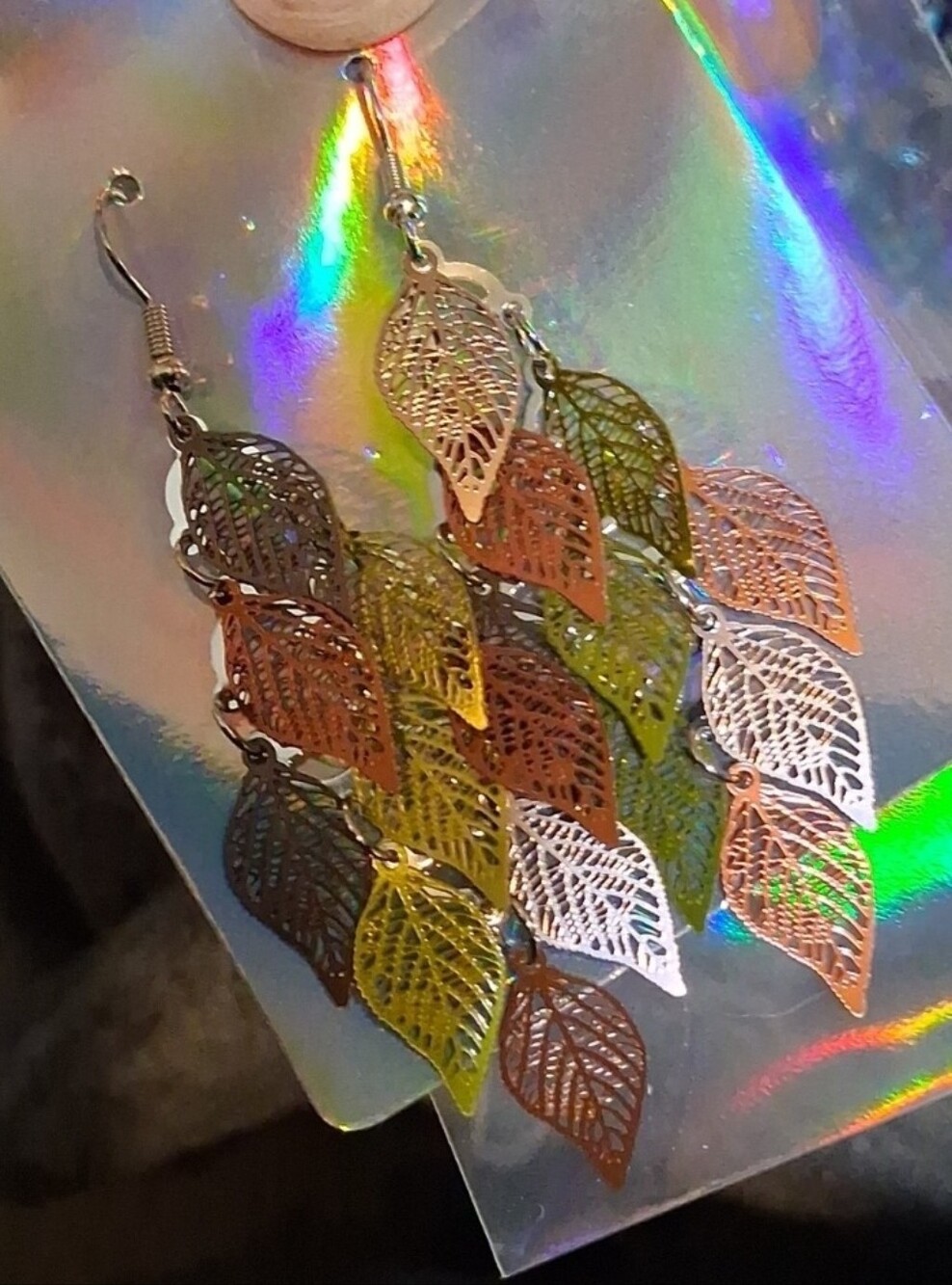$8 Each Or Bundle 5/$20 Brown & Green Leaf Dangle Earrings - Picture 2 of 12